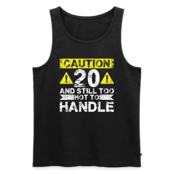 20 Zu Heiß Zum Handeln - 20. Geburtstag - Männer Premium Bio Tank Top - Schwarz - Vorne - Michal (187cm)
