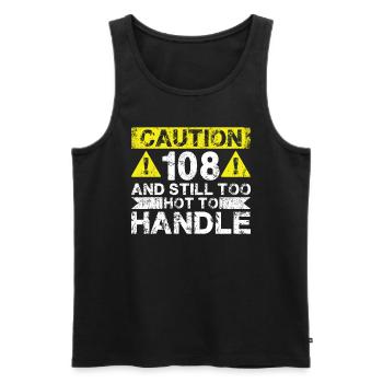 108 Too Hot to Act - 108e anniversaire - Débardeur bio Premium Homme - noir - Devant - Michal (187cm)