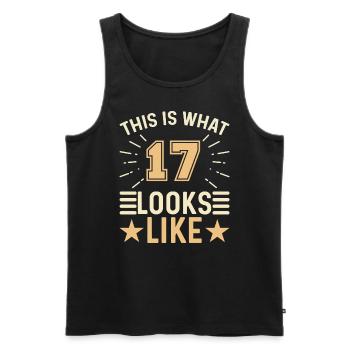 Sieht Aus Wie - 17 Jahre Alter 17. Geburtstag - Männer Premium Bio Tank Top - Schwarz - Vorne - AI Model Male 178 light (178cm)