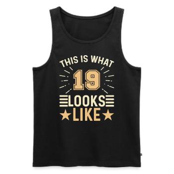 Sieht Aus Wie - 19 Jahre Alter 19. Geburtstag - Männer Premium Bio Tank Top - Schwarz - Vorne - AI Model Male 178 light (178cm)