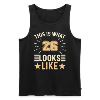 Sieht Aus Wie - 26 Jahre Alter 26. Geburtstag - Männer Premium Bio Tank Top - Schwarz - Vorne - Michal (187cm)