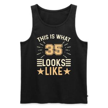 Sieht Aus Wie - 35 Jahre Alter 35. Geburtstag - Männer Premium Bio Tank Top - Schwarz - Vorne - AI Model Male 178 light (178cm)