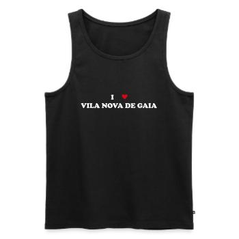 Coeur Portugal City - I Love Vila Nova de Gaia - Débardeur bio Premium Homme - noir - Devant - AI Model Male 178 light (178cm)