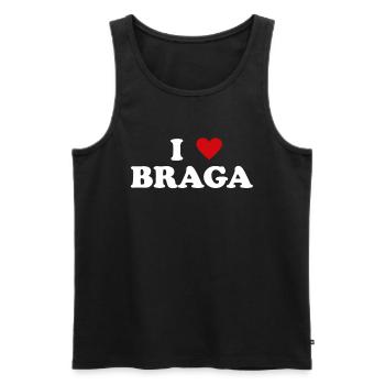 Coeur Portugal City - I Love Braga - Débardeur bio Premium Homme - noir - Devant - AI Model Male 178 light (178cm)