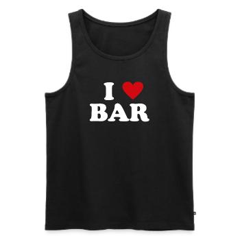 Herz Montenegro Stadt - Ich Liebe Bar - Männer Premium Bio Tank Top - Schwarz - Vorne - Michal (187cm)