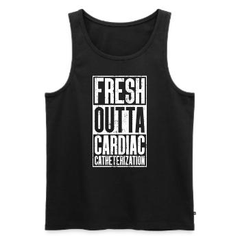 Frisch Aus Der Outta - Herzkatheterisierung - Männer Premium Bio Tank Top - Schwarz - Vorne - Michal (187cm)