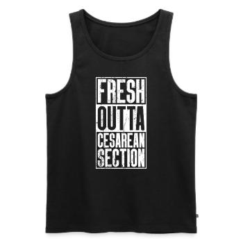 Chirurgie Fresh Outta - Section de césarienne - Débardeur bio Premium Homme - noir - Devant - AI Model Male 178 light (178cm)
