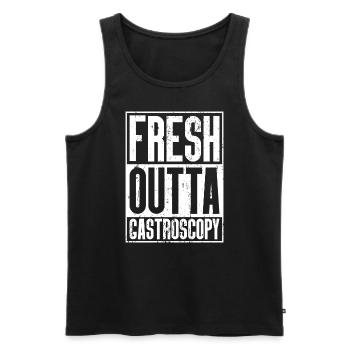Frische Outta -Operation - Gastroskopie - Männer Premium Bio Tank Top - Schwarz - Vorne - Michal (187cm)
