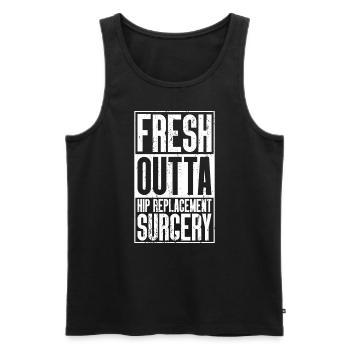 Fresh Outta Surgery - Hip Replacement - Men's Premium Organic Tank Top - black - Front - Michal (187cm)