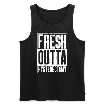 Fresh Outta Surgery - Hysterectomy - Men's Premium Organic Tank Top - black - Front - Michal (187cm)