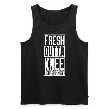 Frische Outta -Operation - Kniearthroskopie - Männer Premium Bio Tank Top - Schwarz - Vorne - Michal (187cm)