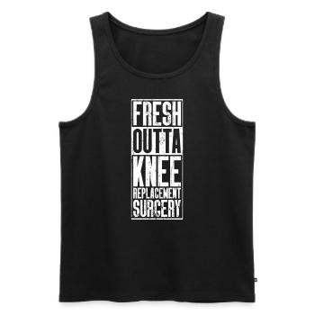 Fresh Outta Surgery - Knee Replacement - Men's Premium Organic Tank Top - black - Front - AI Model Male 178 light (178cm)