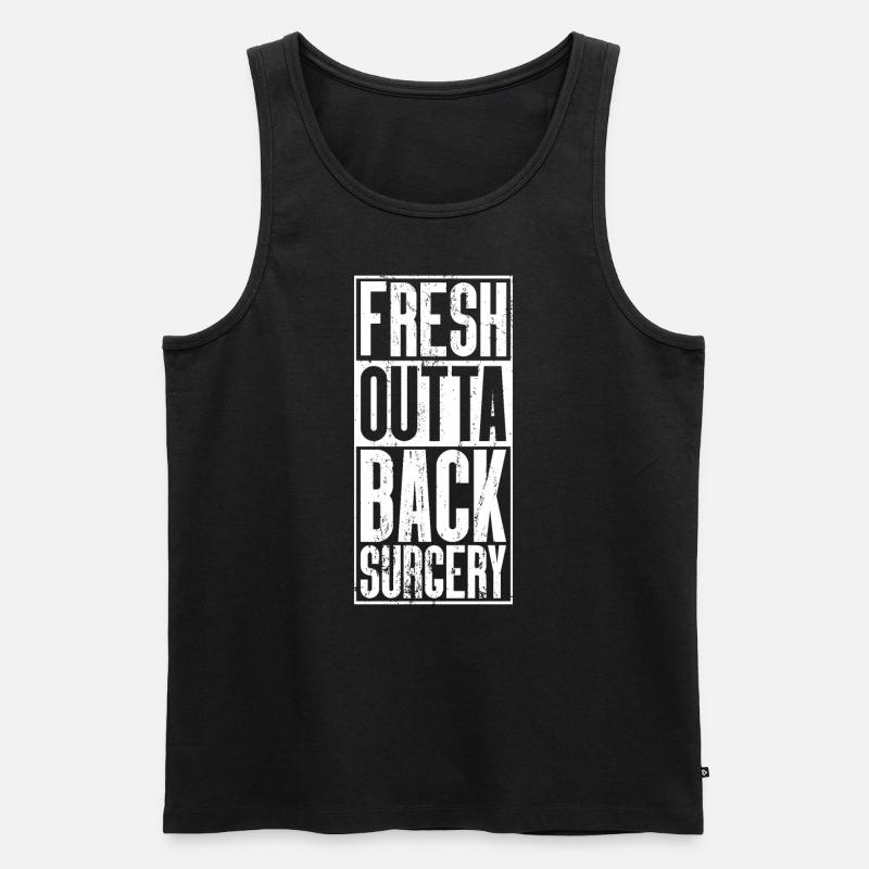 Fresh Outta Surgery - Back - Men's Premium Organic Tank Top - black