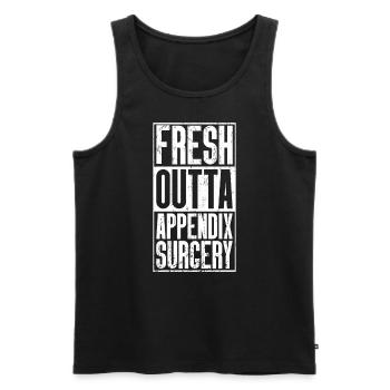 Fresh Outta Operation - Appendix - Men's Premium Organic Tank Top - black - Front - AI Model Male 178 light (178cm)