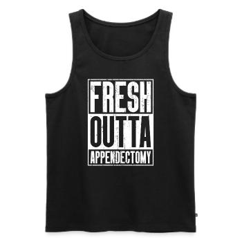 Fresh Outta Surgery - Appendectomy - Men's Premium Organic Tank Top - black - Front - AI Model Male 178 light (178cm)