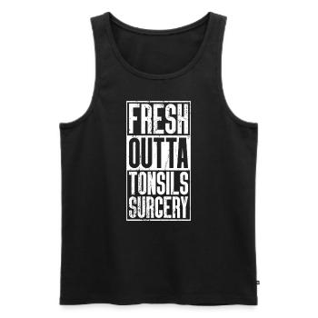Frische Outta -Operation - Mandeln - Männer Premium Bio Tank Top - Schwarz - Vorne - Michal (187cm)