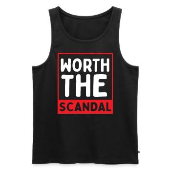 Worth the scandal, too hot to handle - Men's Premium Organic Tank Top - black - Front - AI Model Male 178 light (178cm)