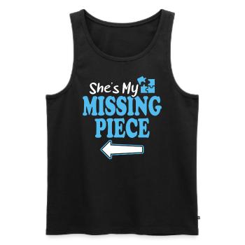 Mein Fehlendes Stück Mein Rätsel - Paar - Männer Premium Bio Tank Top - Schwarz - Vorne - AI Model Male 178 light (178cm)