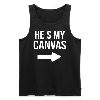 My Canvas My Color - Couple assorti - Débardeur bio Premium Homme - noir - Devant - Michal (187cm)