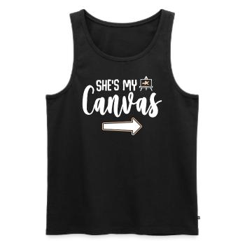 Meine Leinwand Meine Farbe - Paar Matching - Männer Premium Bio Tank Top - Schwarz - Vorne - AI Model Male 178 light (178cm)