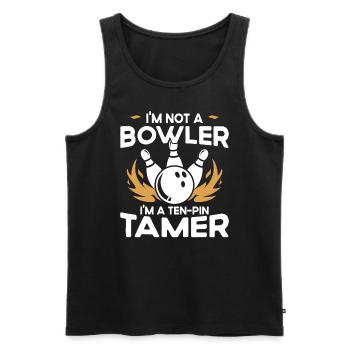 No Bowler, I'm Ten Pin Counter - Bowling - Men's Premium Organic Tank Top - black - Front - AI Model Male 178 light (178cm)