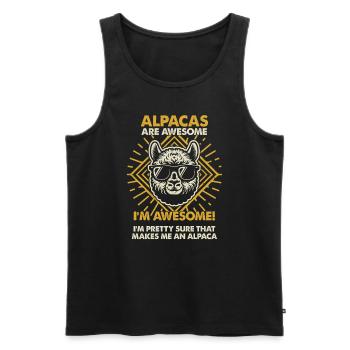 Alpacas Are Great - Mama Dad - Men's Premium Organic Tank Top - black - Front - Michal (187cm)