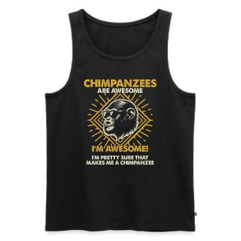 Chimpanzees Are Great - Mama Dad - Men's Premium Organic Tank Top - black - Front - Michal (187cm)