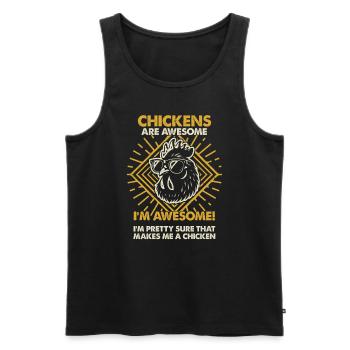 Chickens Are Great - Mom Dad - Men's Premium Organic Tank Top - black - Front - Michal (187cm)