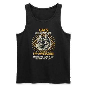 Les chats sont géniaux - Mama Dad - Débardeur bio Premium Homme - noir - Devant - Michal (187cm)
