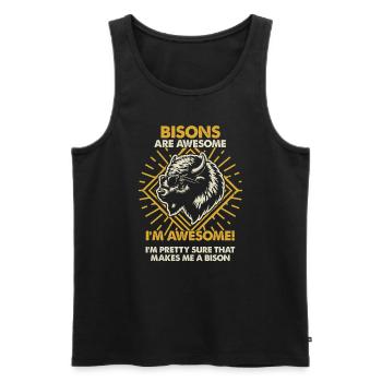 Bison Are Great - Mama Dad - Men's Premium Organic Tank Top - black - Front - Michal (187cm)