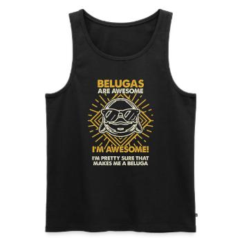 Les bélugas sont formidables - Mama Dad - Débardeur bio Premium Homme - noir - Devant - Michal (187cm)