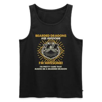Bärtige Drachen Sind Großartig - Mama Dad - Männer Premium Bio Tank Top - Schwarz - Vorne - Michal (187cm)