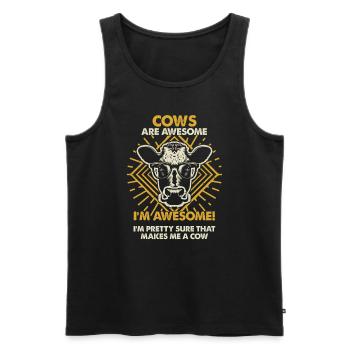 Cows Are Great - Mom Dad - Men's Premium Organic Tank Top - black - Front - Michal (187cm)
