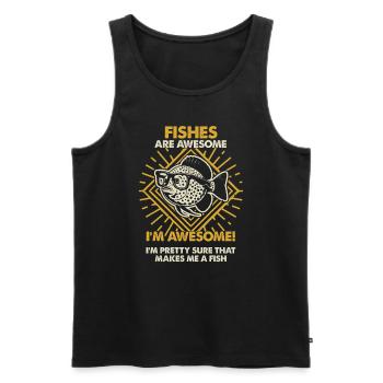 Les Poissons sont géniaux - Mama Dad - Débardeur bio Premium Homme - noir - Devant - AI Model Male 178 light (178cm)