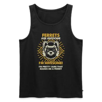 Les furets sont géniaux - Maman Papa - Débardeur bio Premium Homme - noir - Devant - AI Model Male 178 light (178cm)