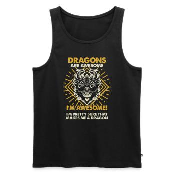 Drachen Sind Großartig - Mama Dad - Männer Premium Bio Tank Top - Schwarz - Vorne - Michal (187cm)