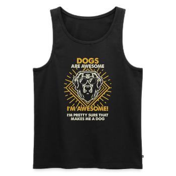 Dogs Are Great - Mom Dad - Men's Premium Organic Tank Top - black - Front - Michal (187cm)
