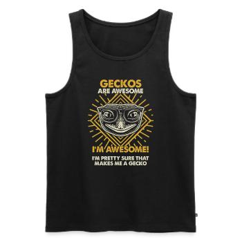 Geckos Sind Großartig - Mama Dad - Männer Premium Bio Tank Top - Schwarz - Vorne - AI Model Male 178 light (178cm)