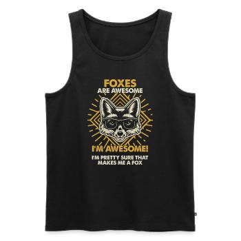 Foxes Are Great - Mama Dad - Men's Premium Organic Tank Top - black - Front - AI Model Male 178 light (178cm)