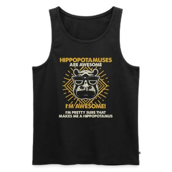 Hippos Are Great - Mama Dad - Men's Premium Organic Tank Top - black - Front - Michal (187cm)