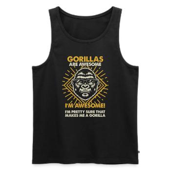 Gorillas Are Great - Mama Dad - Men's Premium Organic Tank Top - black - Front - Michal (187cm)