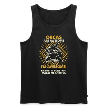 Orcas Sind Großartig - Mama Dad - Männer Premium Bio Tank Top - Schwarz - Vorne - Michal (187cm)
