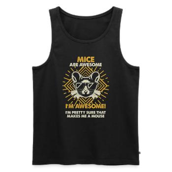 Mäuse Sind Großartig - Mama Dad - Männer Premium Bio Tank Top - Schwarz - Vorne - AI Model Male 178 light (178cm)