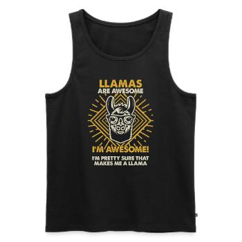 Llamas Are Great - Mama Dad - Men's Premium Organic Tank Top - black - Front - AI Model Male 178 light (178cm)