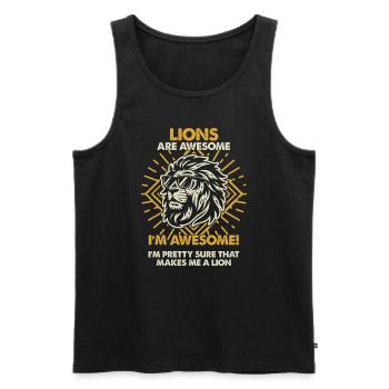 Les lions sont formidables - Mama Dad - Débardeur bio Premium Homme - noir - Devant - Michal (187cm)