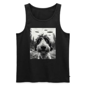 alienDog - Alien Selfie Sexy UFO - Débardeur bio Premium Homme - noir - Devant - Michal (187cm)
