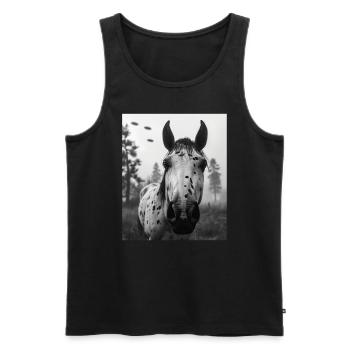 Cheval - Alien Selfie Appaloosa UFO - Débardeur bio Premium Homme - noir - Devant - Michal (187cm)