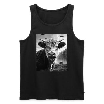 aKuh - Alien Selfie Galloway UFO - Men's Premium Organic Tank Top - black - Front - Michal (187cm)
