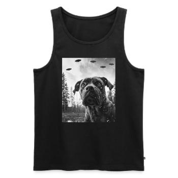 Chien - Alien Selfie Boerboel UFO - Débardeur bio Premium Homme - noir - Devant - Michal (187cm)