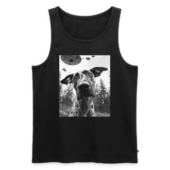 Chien - Alien Selfie Catahoula Leopard UFO - Débardeur bio Premium Homme - noir - Devant - Michal (187cm)